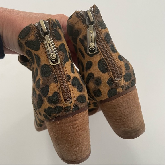 Blondo De Na Leopard Print Waterproof Leather Ankle Booties Heel Women’s 6.5 - Picture 5 of 9